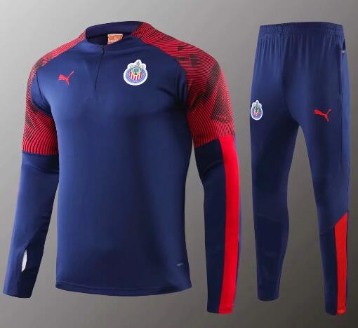 Kids Chivas Navy Sweatshirt and Pants Training Suits 2020/21